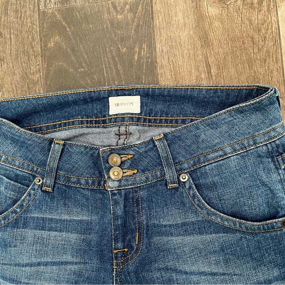 Hudson Signature Bootcut Flap Pockets Mid Rise Medium Blue Jeans Women's Size 28 - Picture 3 of 9